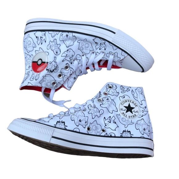 BRAND New Limited Edition Pokémon X Converse Poke Ball All Star High Size 8 - Picture 5 of 10